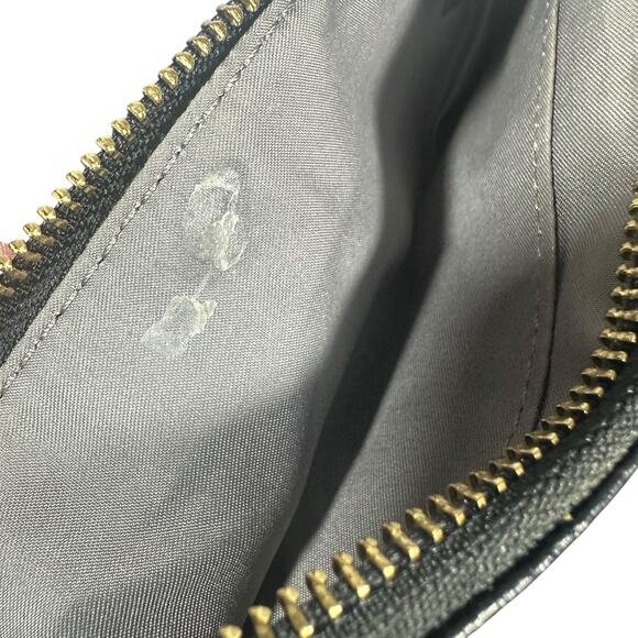 Fossil Black Pebbled Leather Wristlet Clutch Zip Pouch with Strap minimalist - Picture 6 of 6